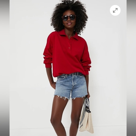 Tuckernuck Tops - Tuckernuck POMANDER PLACE Red Bode Polo Sweatshirt size large